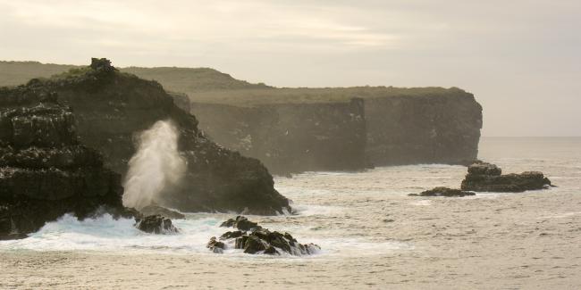 Den stejle kyst på Isla Espanola på Galapagos