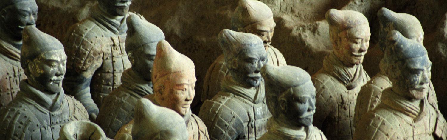 En lille del af kejser Qin Shi Huang's 10.000 mand store Terracotta hær (Kina)